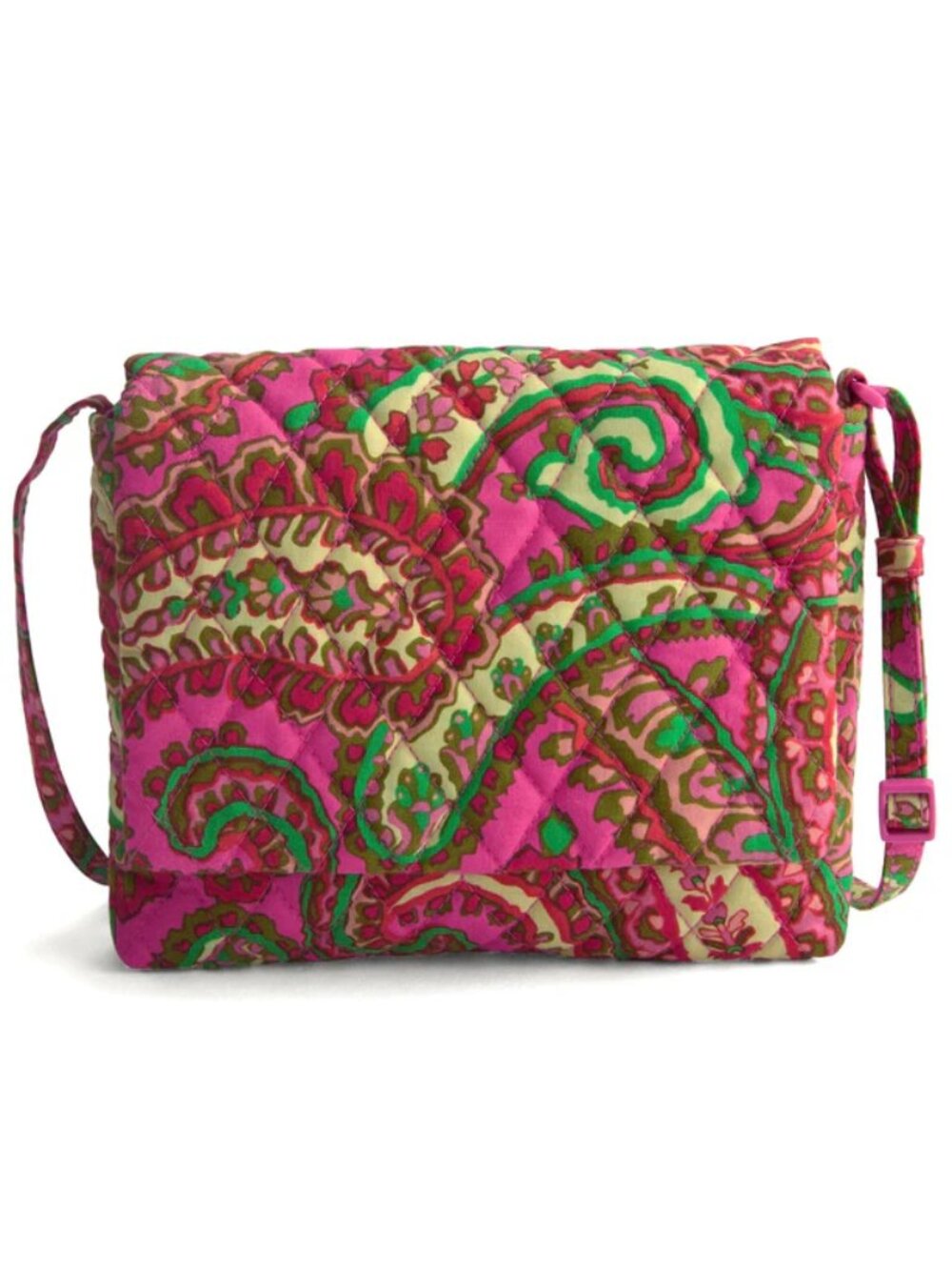 Vera Bradley Small Flap Hipster Crossbody Purse Floral NEW - Capri Pink
